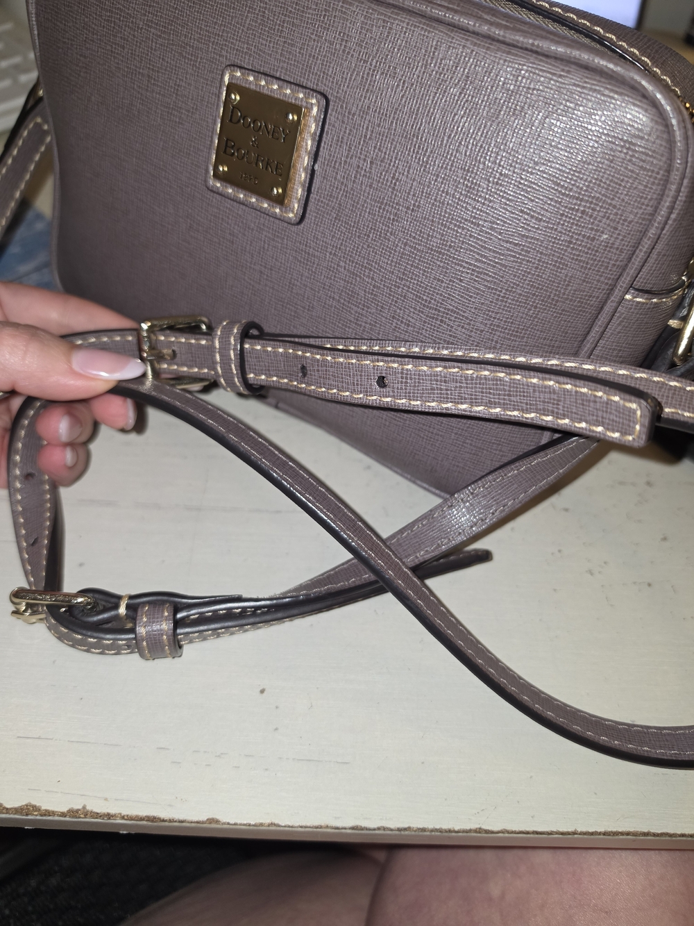 Dooney & Bourke Taupe Crossbody Bag - Picture 8 of 11